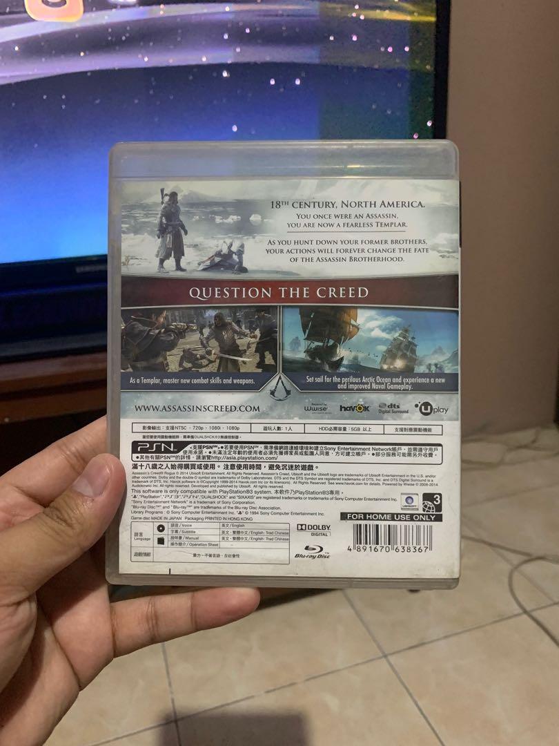 ASSASINS’S CREED: ROGUE (Category: PlayStation) located in Naga. Submitted by xavier.ray (Listing ID 1093867706, Image 2). Description: Good condition One of the best storylines of AC.