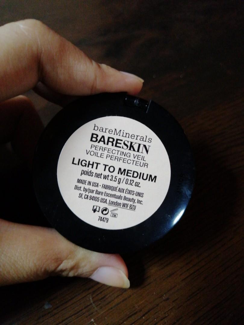 Bare Minerals Bare Skin Perfecting Veil (Light to Medium) (Category: Makeup) located in Floridablanca. Submitted by dreamcart (Listing ID 1093812306, Image 3). Description: Brand new, never been used! Message me for more details 🤗 mop: gcash mod: j&t, shopee checkout (for sf purposes only).