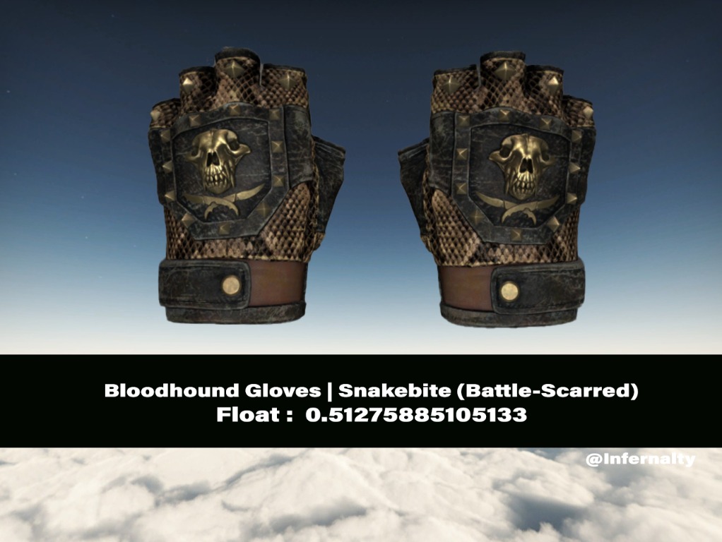 Bloodhound Gloves Snake Bite CSGO SKINS KNIVES, Video Gaming, Gaming