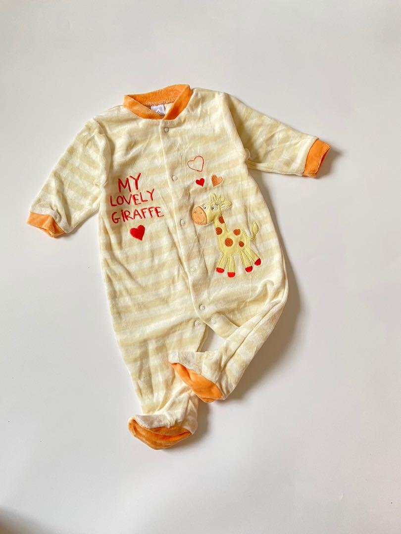 Bn Baby Romper Giraffe Long Sleeves Body Suits Bebe Sleep Suits Pajamas 68 80cm Babies Kids Babies Kids Fashion On Carousell