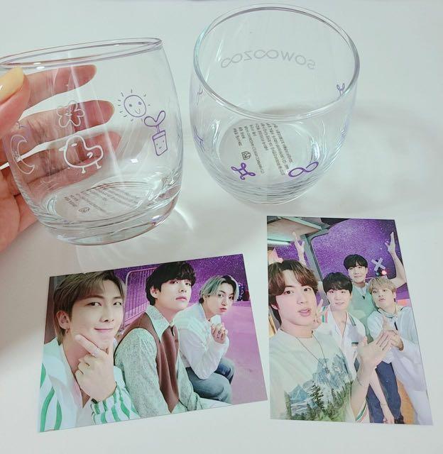 BTS SOWOOZOO Glass Set + Photocards, Hobbies & Toys, Memorabilia