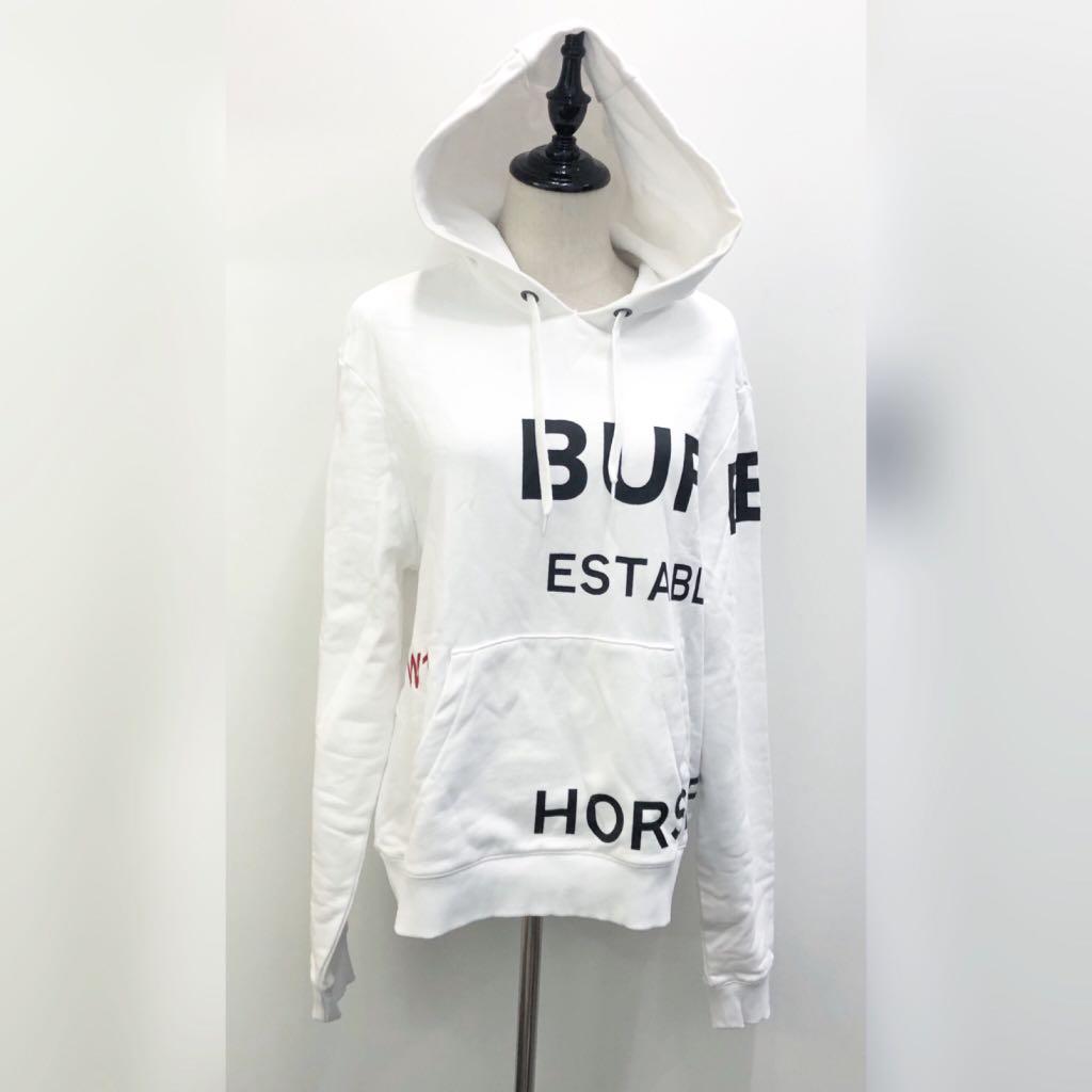 Burberry white hoodie hot sale