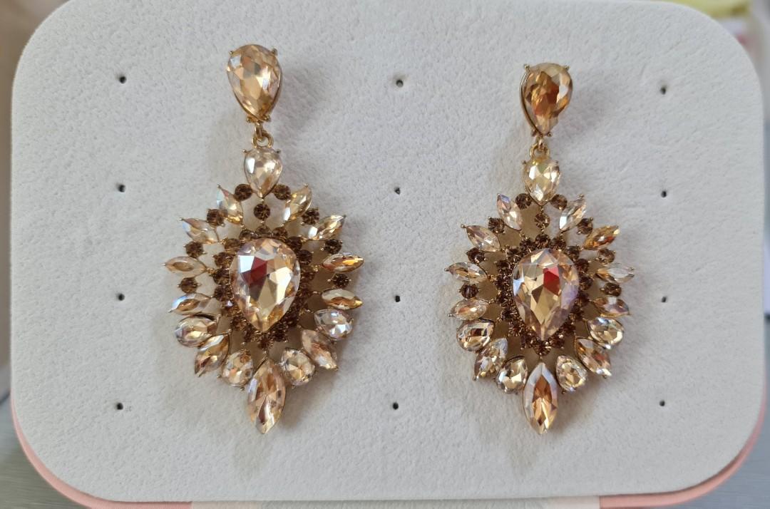 Champagne chandelier earrings hotsell