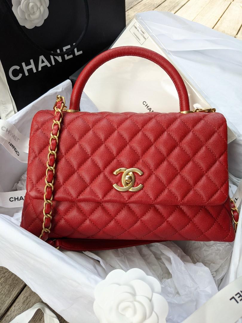 Chanel Coco Handle Medium Size Red Luxury Bags Wallets On Carousell