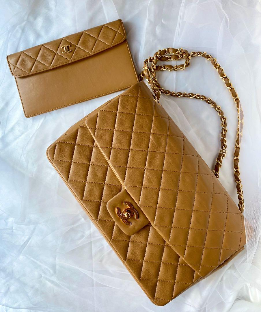 Chanel Caramel Dark Beige Single Flap Bag with 24K Gold Hardware