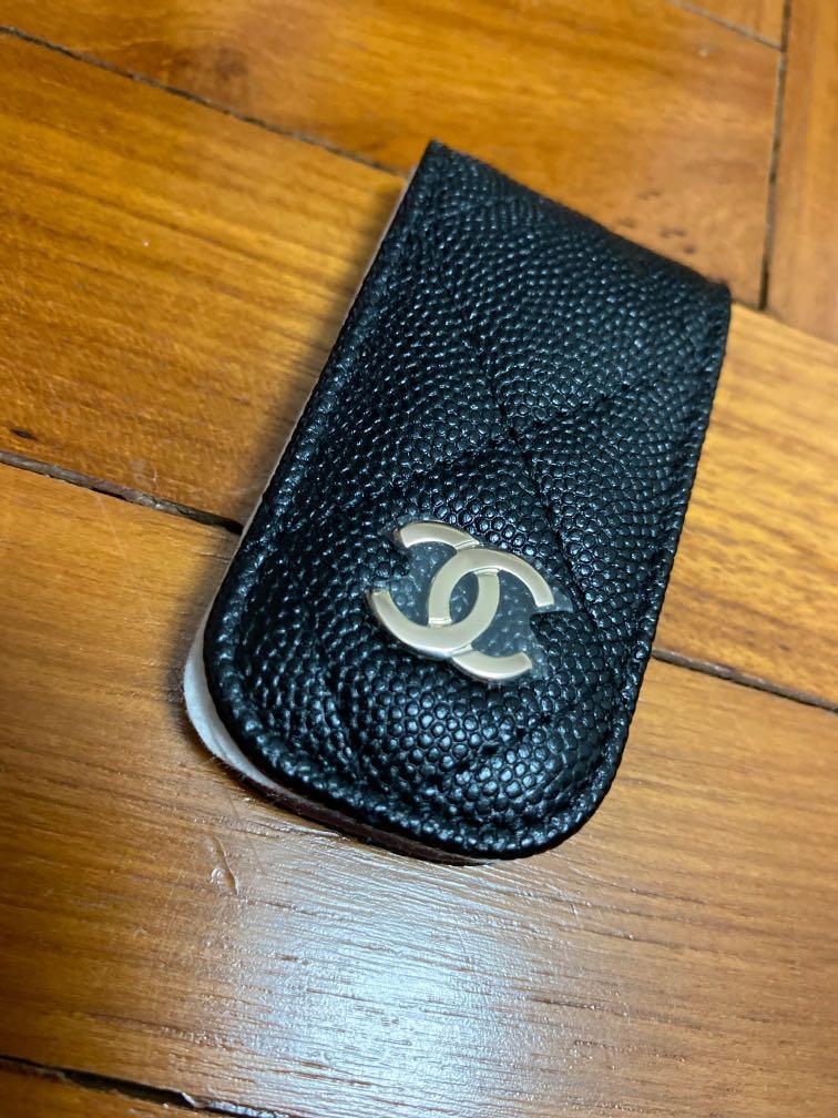 CHANEL Caviar Quilted Money Clip Black 325666