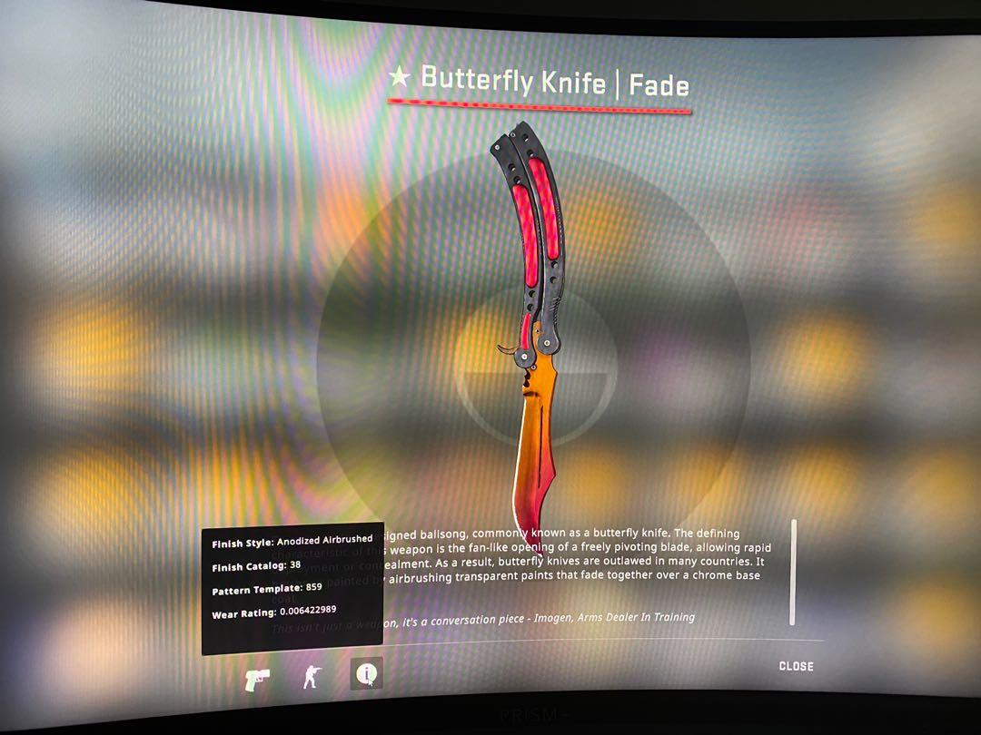 CSGO Butterfly Knife Fade FN, Video Gaming, Gaming Accessories, InGame