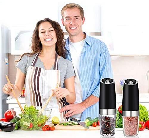 Rongyuxuan Gravity Electric Salt and Pepper Grinder Set, Automatic