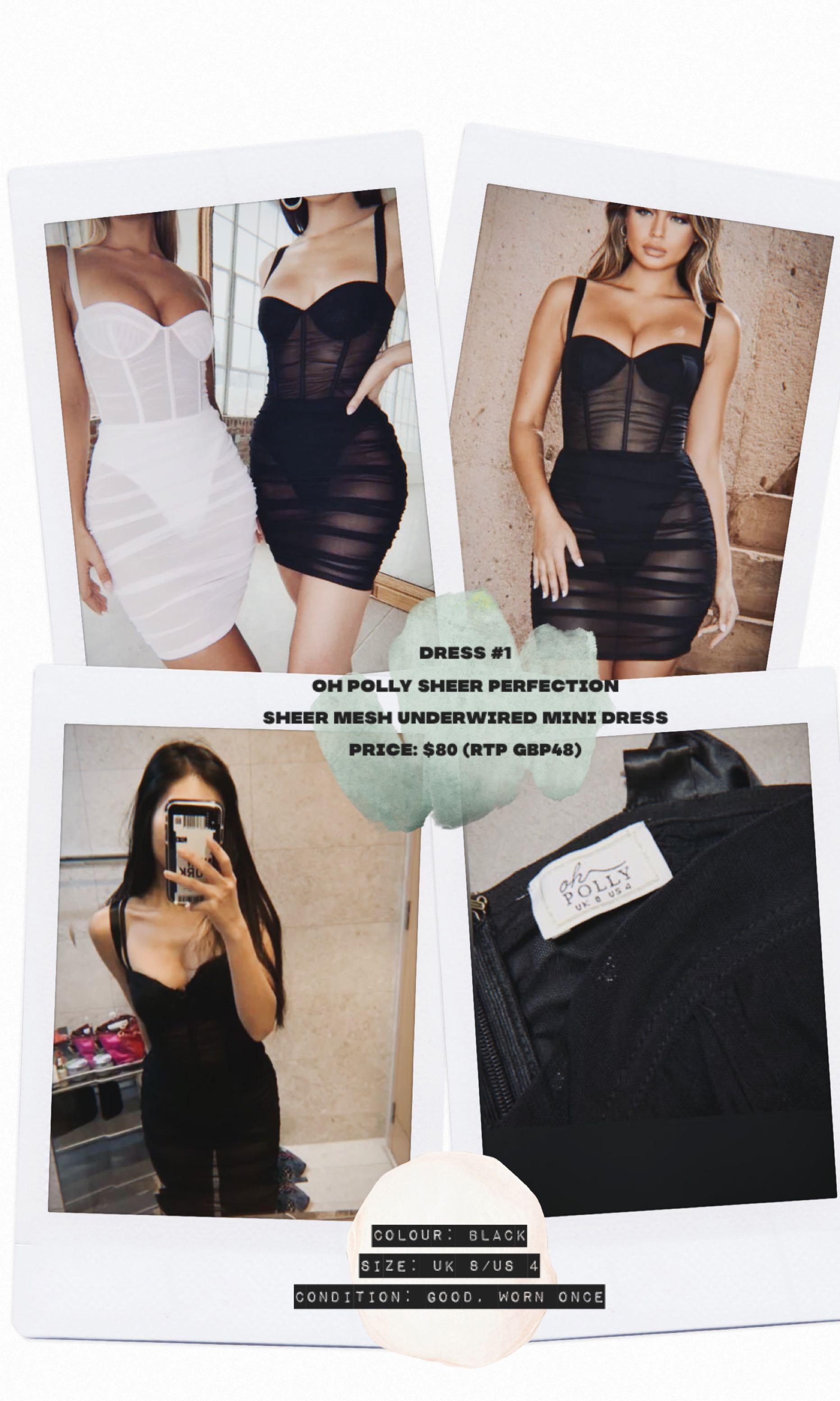 Dresses Oh Polly Under The Wire Mini Sheer Perfection Sheer Mesh Underwired