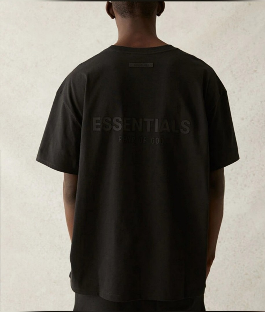 Fear of god essentials black tee clearance