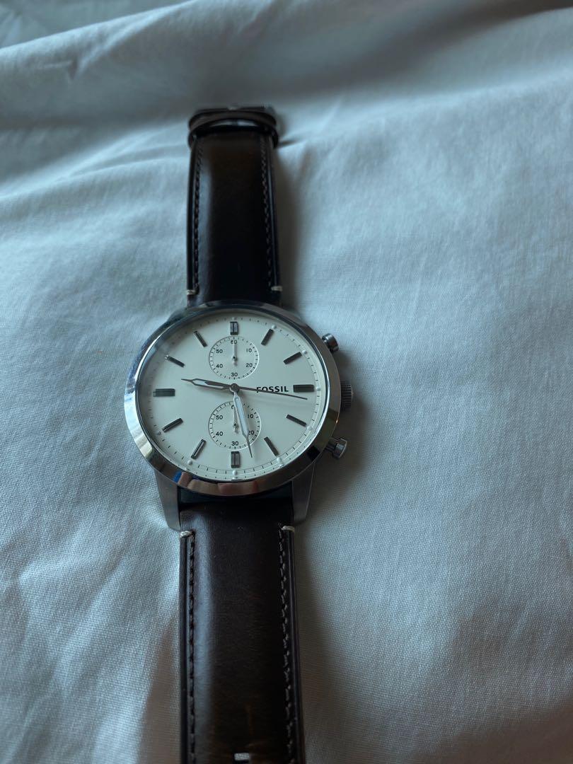 Fossil Townsman Chronograph FS5350 Brown Leather Strap Men s Fashion Watches Accessories Watches on Carousell
