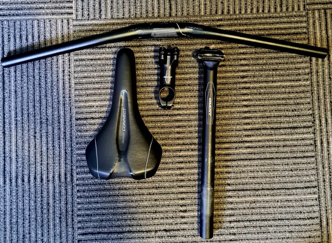 GIANT CONNECT STEM HANDLEBAR SEAT SEATPOST SET Sports Equipment Bicycles Parts Parts Accessories on Carousell