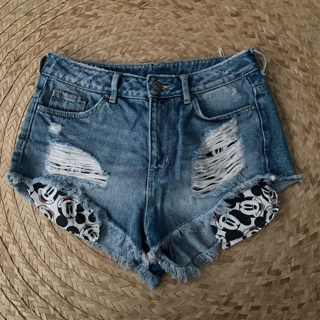 Mickey mouse sale denim shorts h&m