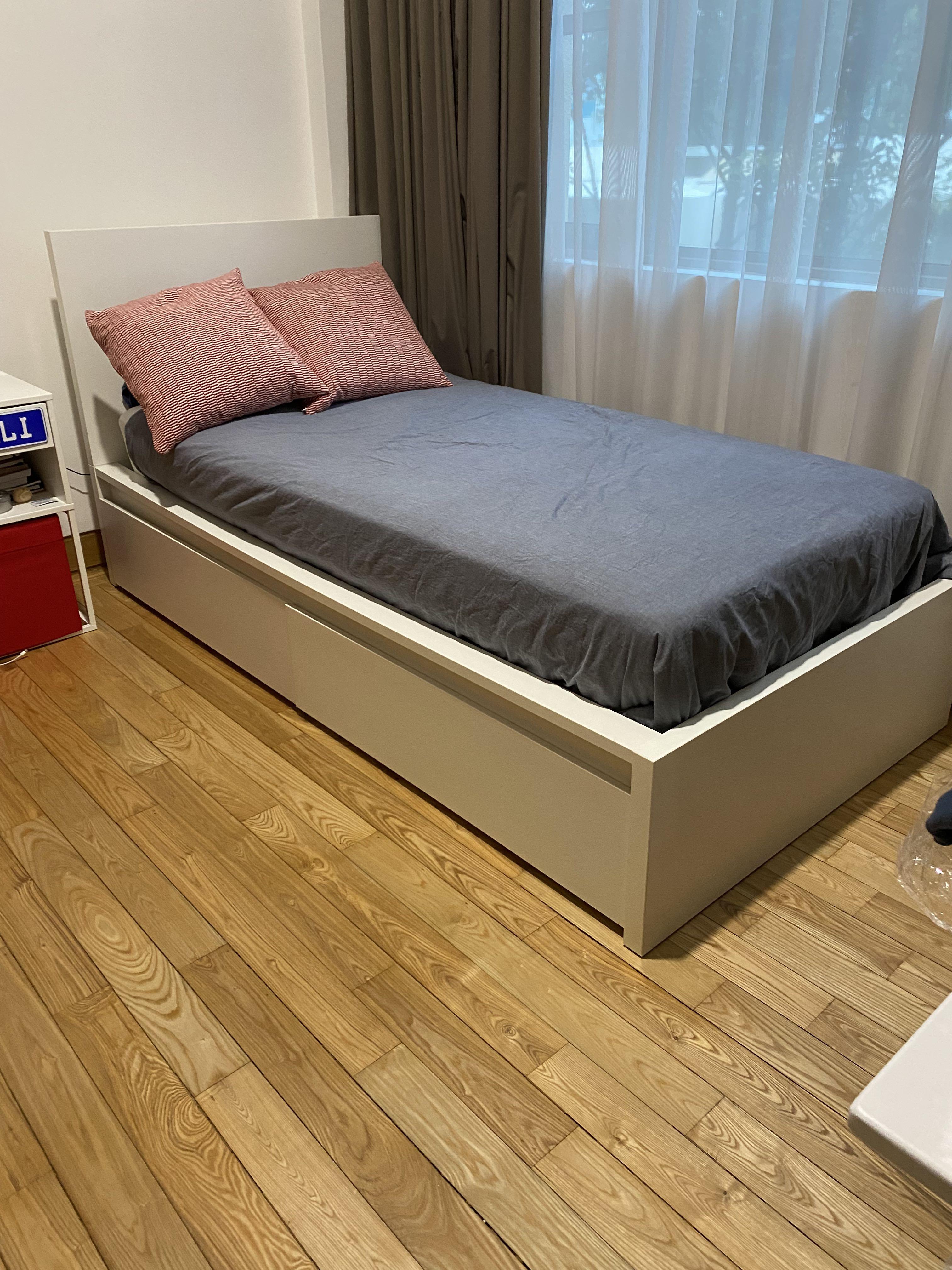 IKEA MALM BED SINGLE WITH DRAWERS, Furniture & Home Living, Furniture