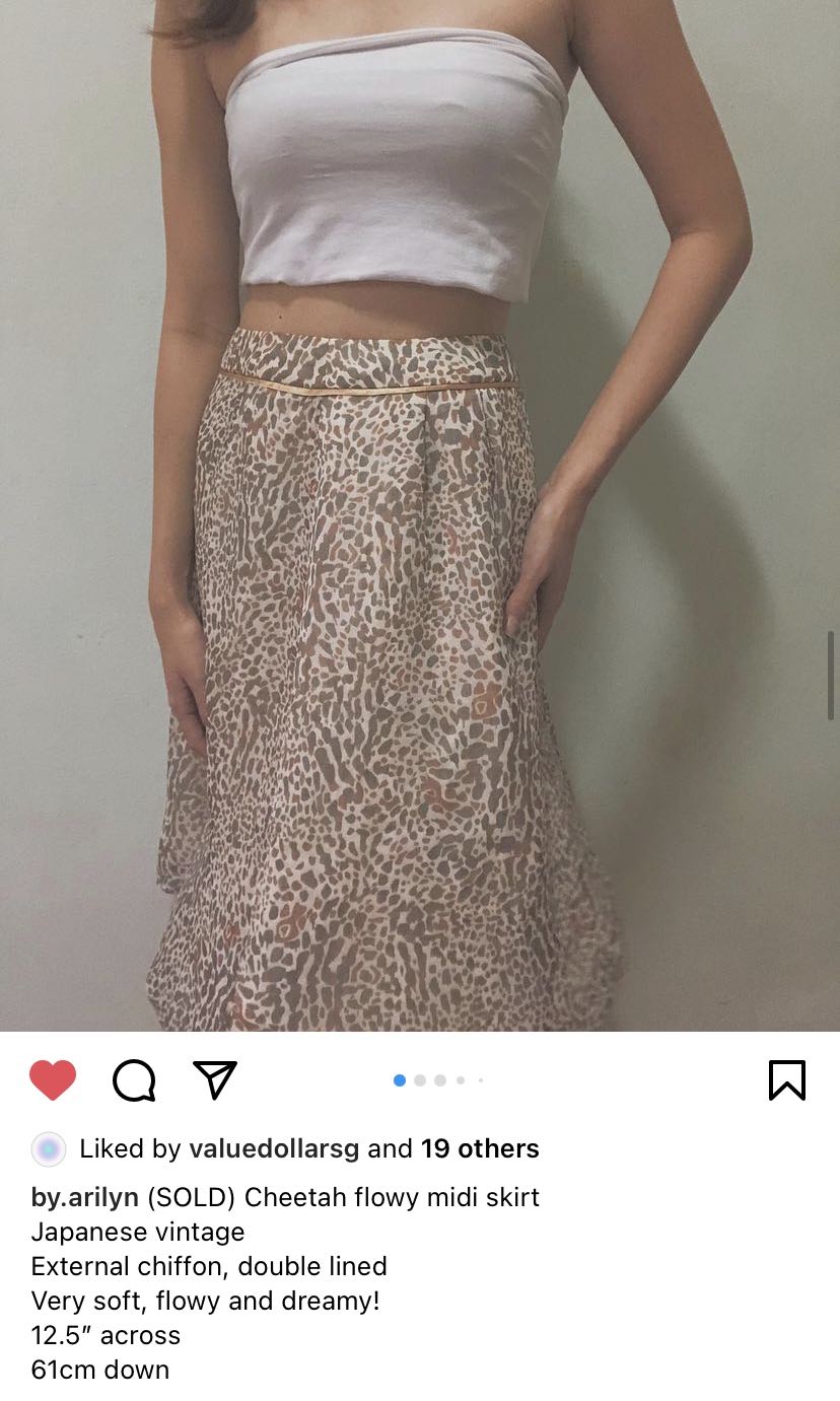 Cheetah midi skirt chiffon top