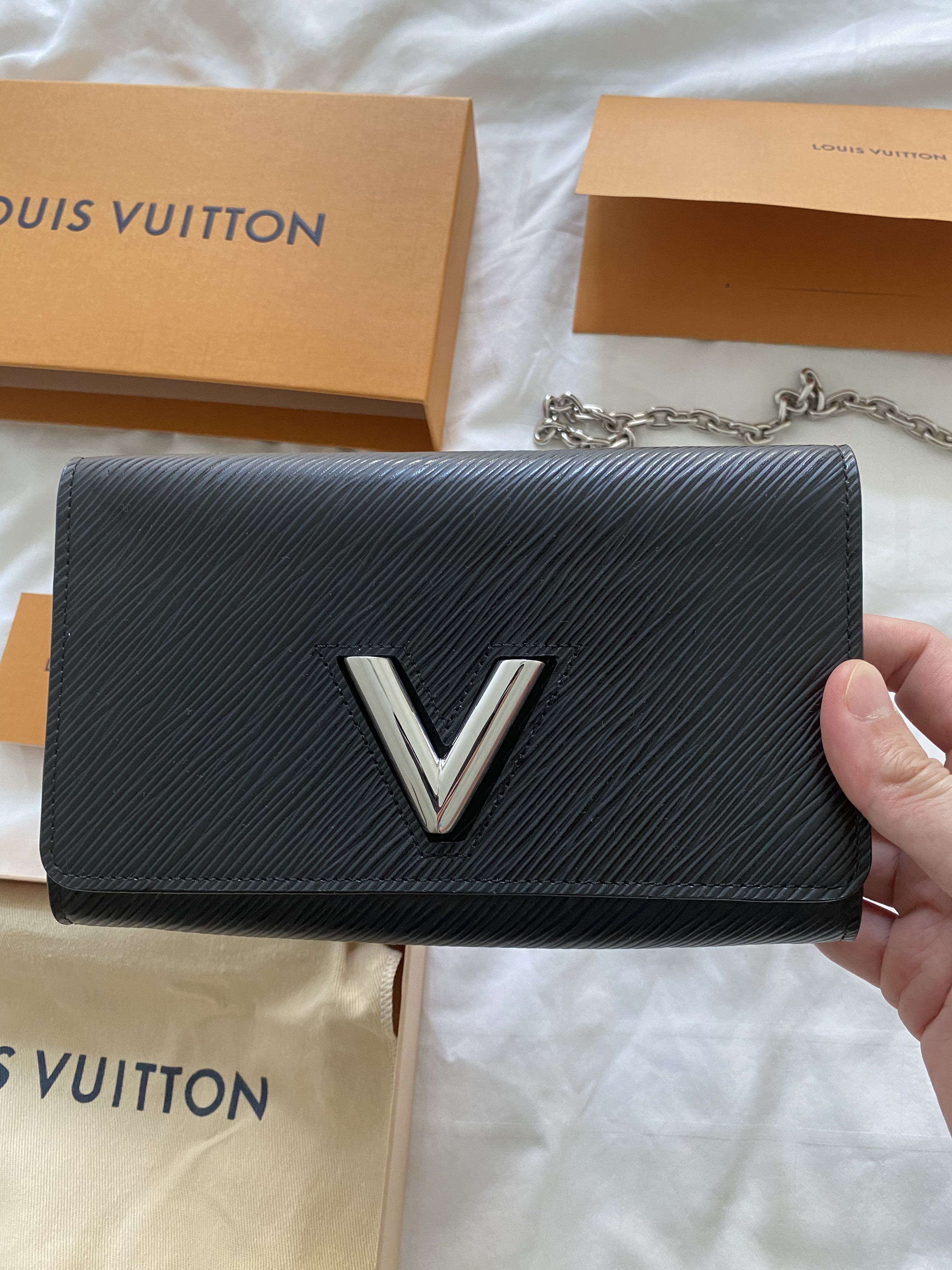Louis Vuitton Twist Chain Wallet - For Sale on 1stDibs  lv twist belt  chain wallet, lv twist chain wallet, louis vuitton twist wallet on chain