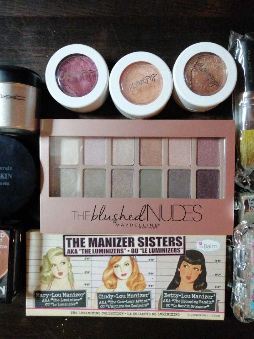 MAKEUP DECLUTTER (read description) (Category: Makeup) located in Floridablanca. Submitted by dreamcart (Listing ID 1093814996, Image 3). Description: Most of these are only used once, some are brand new and never been used. If you wish to buy a specific product, go on my profile and check my listings 🤗 You can haggle but still for a reasonable price 🤗 Price breakdown: The Manizer Sisters – ₱500 Maybeline The Blused Nudes –₱300 Colorpop Highlig