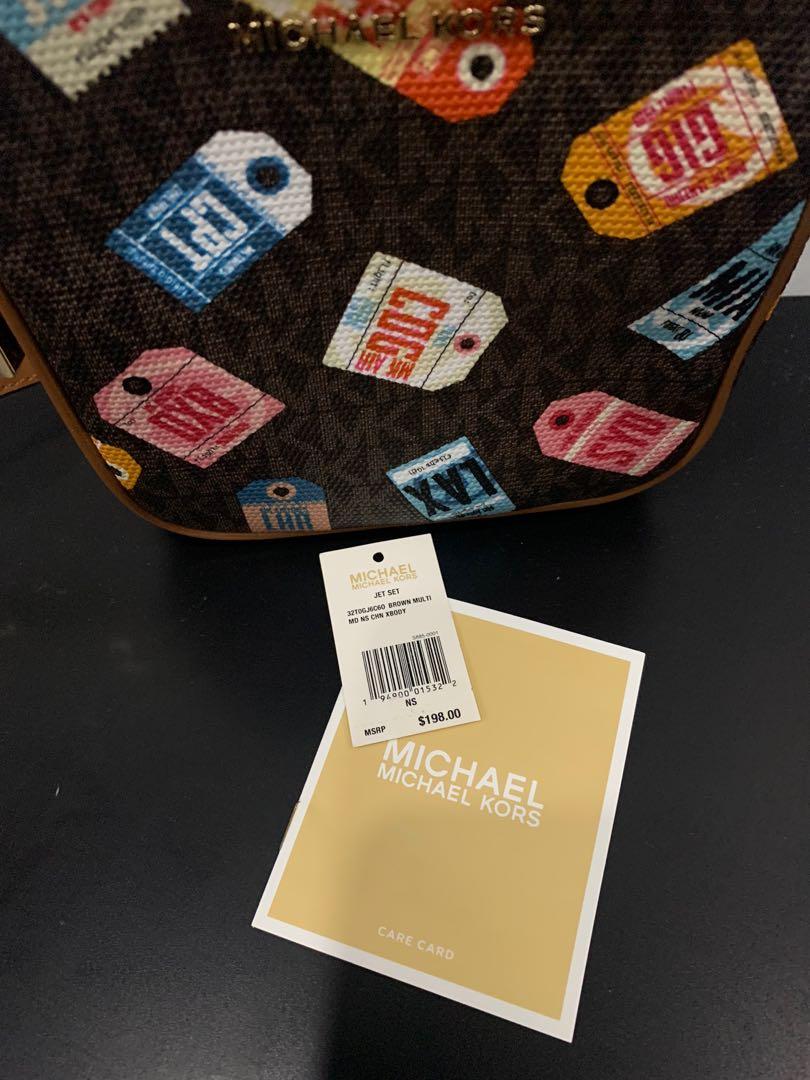 jet set medium printed logo smartphone crossbody bolsa