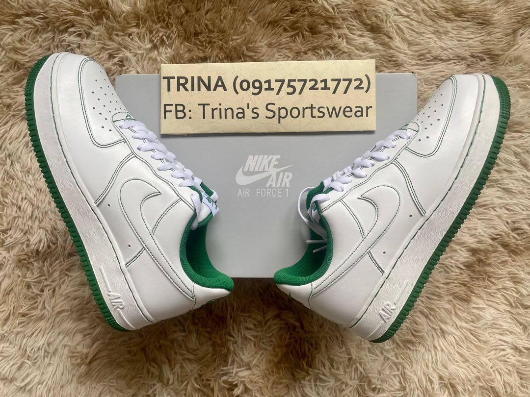 green stitching air force 1