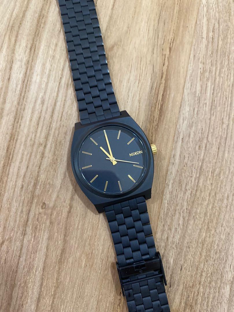 Nixon time teller matte black gold discount