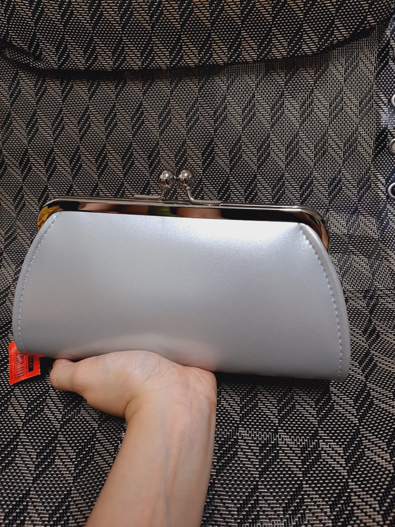 Parisian small silver clutch