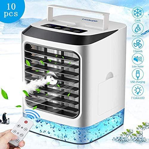 Humidifier Portable Mini Air Conditioner 3 Speeds Desktop Cooling Fan for Office Personal Air Cooler 3 in 1 Evaporative Coolers Dorm Travel Purifier with USB Home 