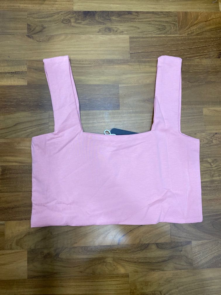 Self Esteem Womens Square Neck Top Pink Size Large