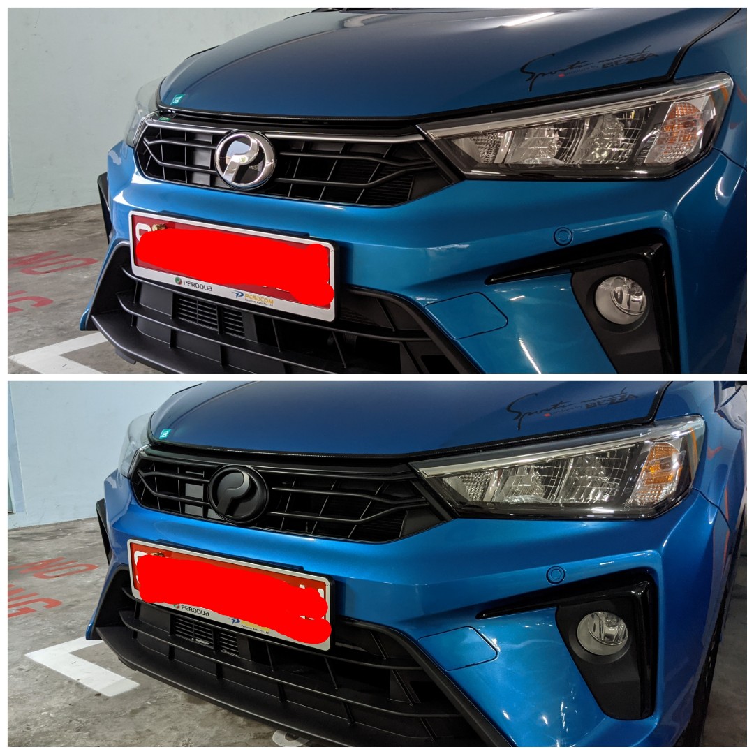 Plastidip / Dechrome Car Emblem, logo, grill, rear emblem Perodua