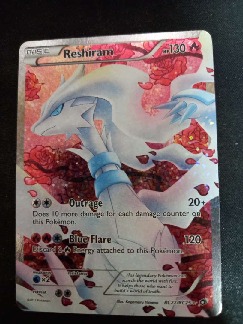 Reshiram EX RC22/RC25 Ultra Rare Star FULL ART Pokemon Holo Card Legendary NM