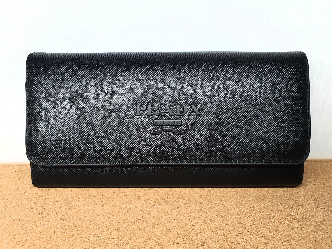 PRADA Saffiano Leather Continental Wallet 1MH1322EBW Women s