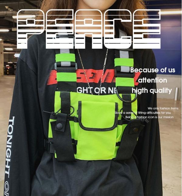 READY STOCK IN SG Tactical Harness Rig Chest Bag Vest Bag Front