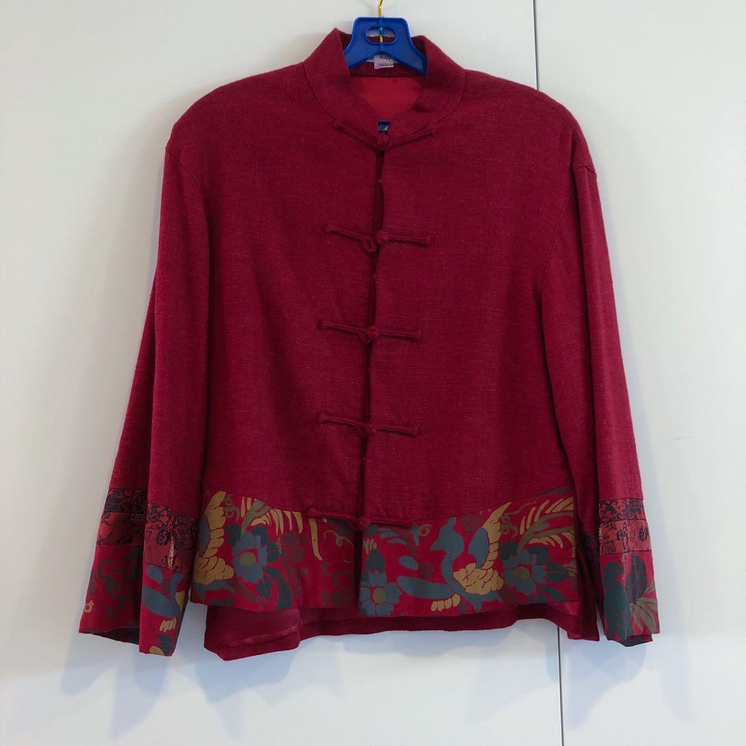 Red long sleeved jacket top Women s Fashion Coats Jackets and