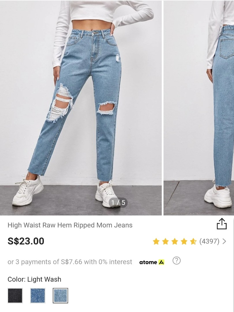 Ripped high waist jeans Clearance