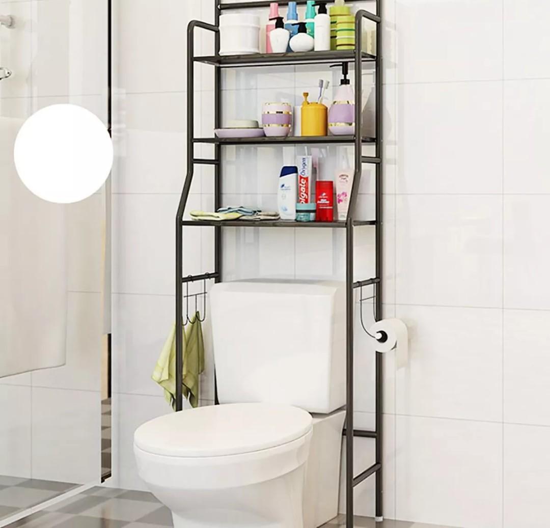 Smart Organizer Bathroom Over Toilet Storage Shelf Rack, Furniture