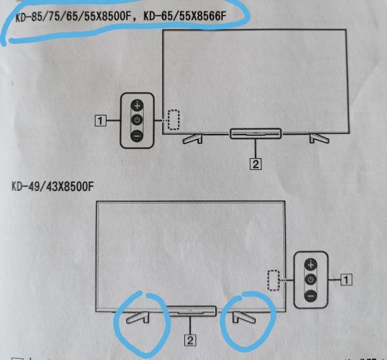 Sony TV stand legs, TV & Home Appliances, TV & Entertainment, TV Parts & Accessories on Carousell