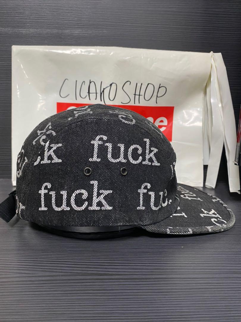 Supreme Fuck Denim Camp Cap, Men's Fashion, Watches & Accessories