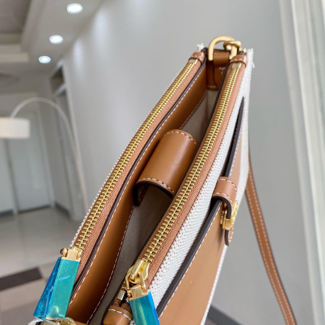 Tory Burch Walker Canvas Double Zip Crossbody, Women's Fashion, Bags