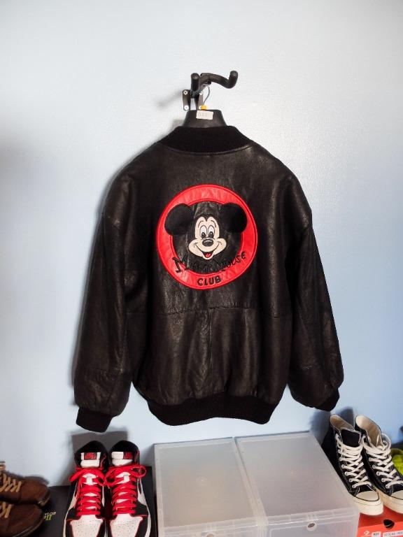 Vintage mickey store mouse leather jacket