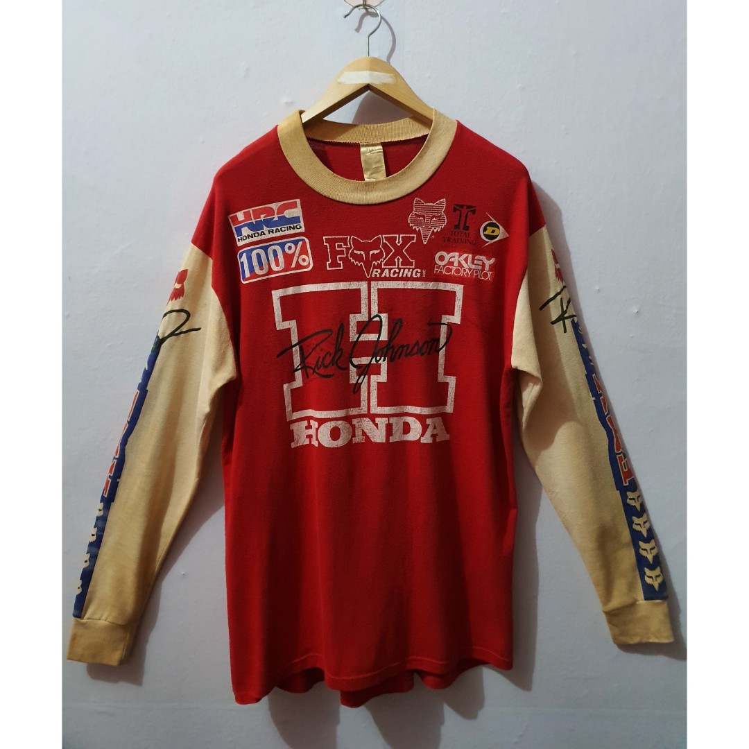 Vintage Rick Johnson HRC Honda Racing TShirt, L. (Original), Men's