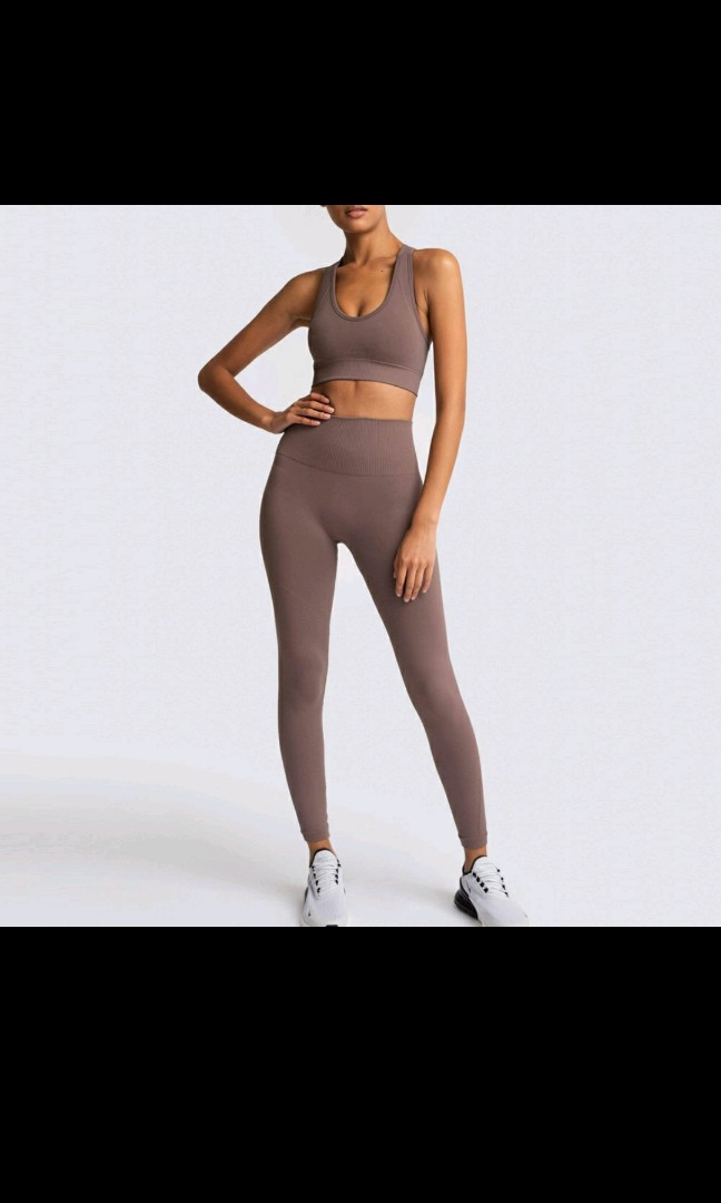 Yoga/Gym Leggings (Brown and Pink 