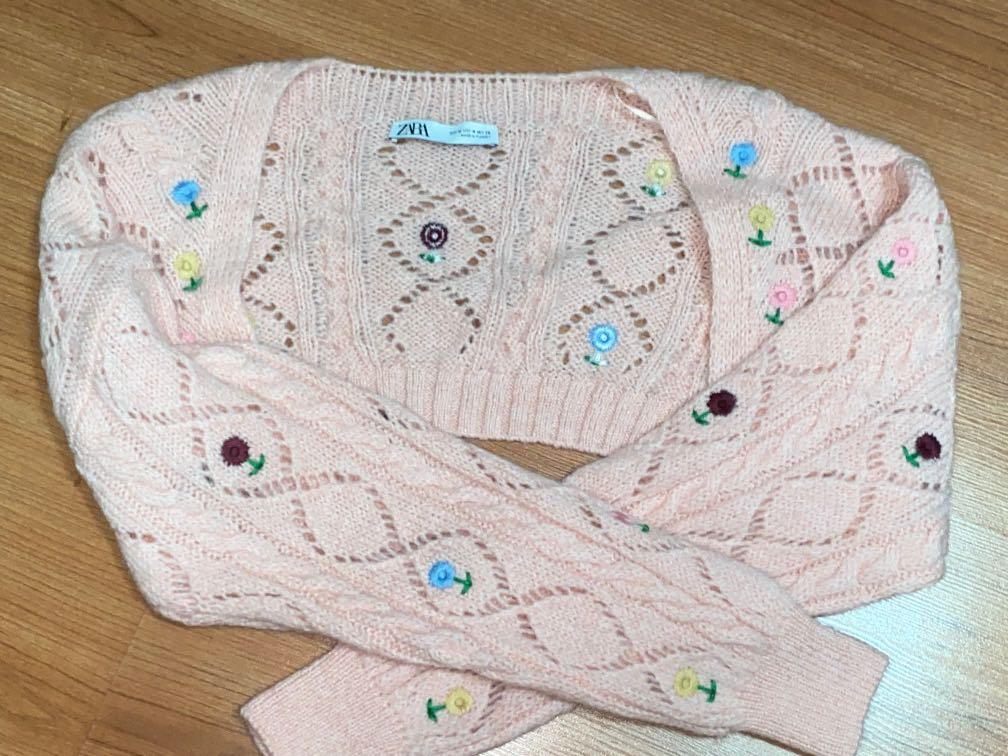 flower cardigan zara