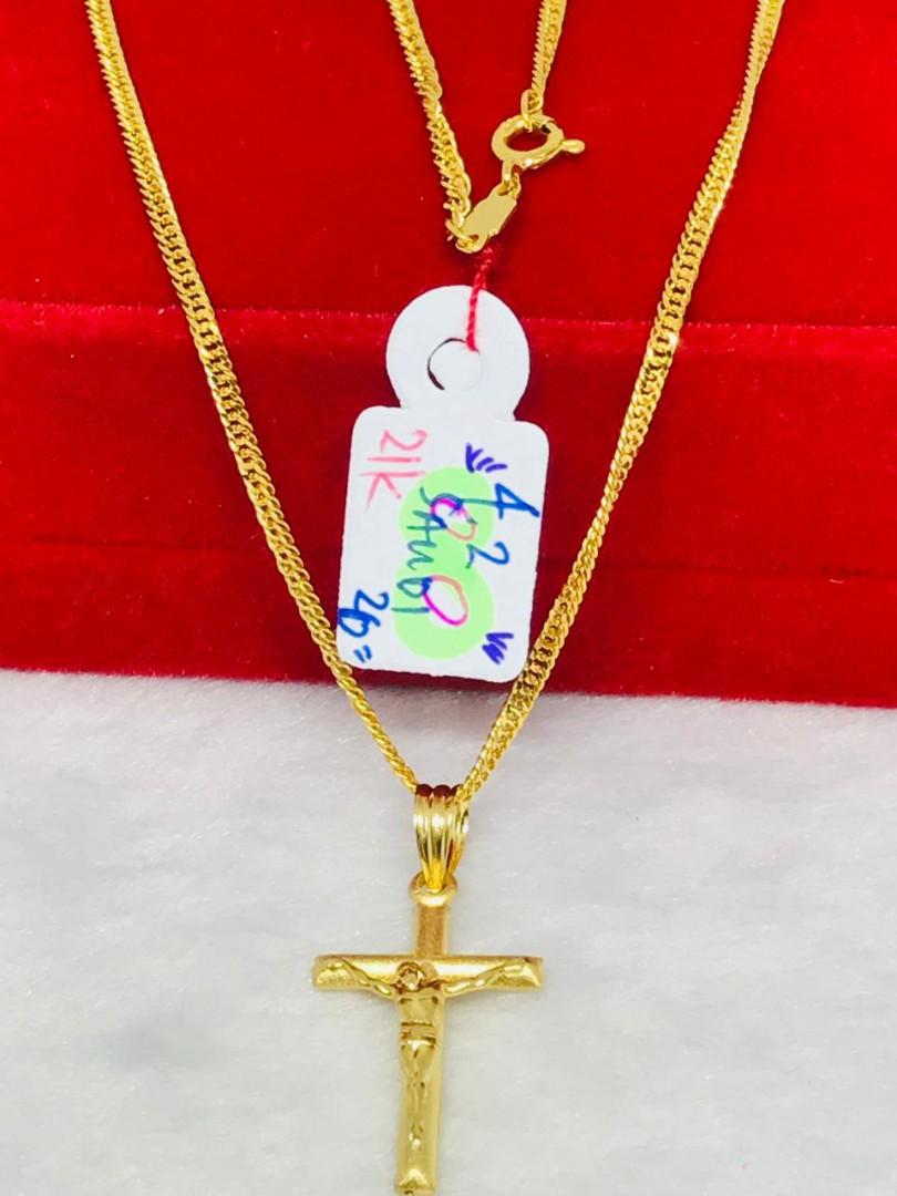 21k gold cross pendant clearance