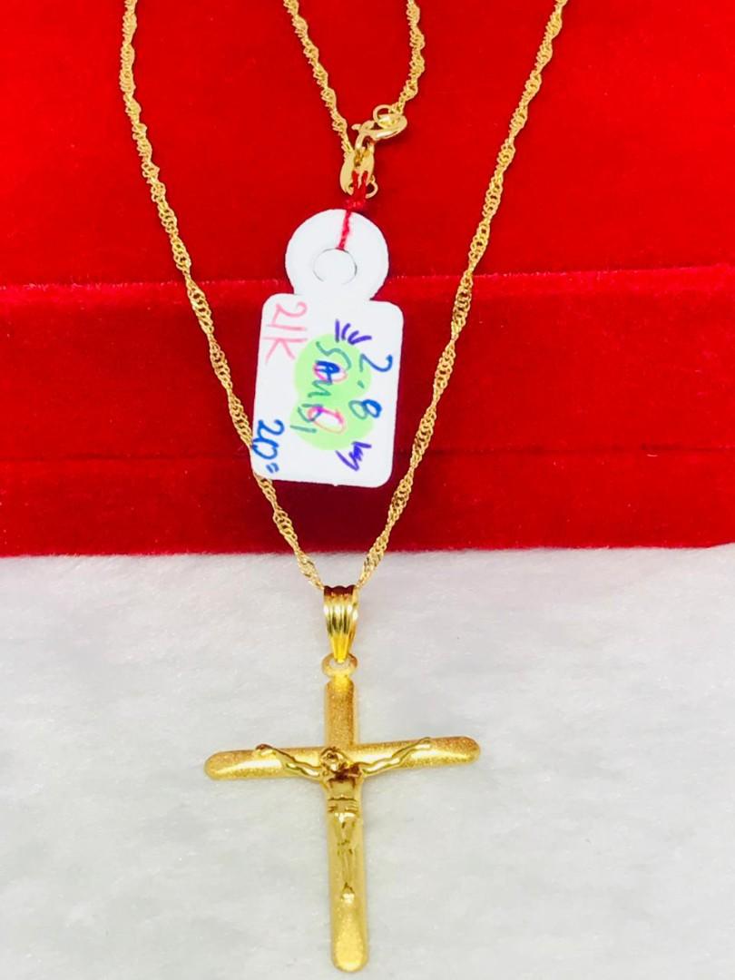21k gold cheap cross pendant