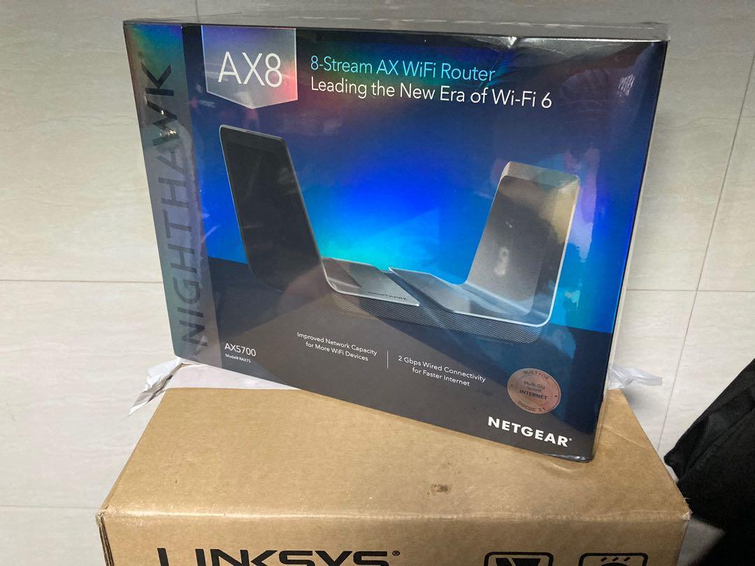 全新 港版 NETGEAR RAX75 Nighthawk AX8 8串流 AX5700 WiFi 6 路由器 ROUTER, 電腦＆科技