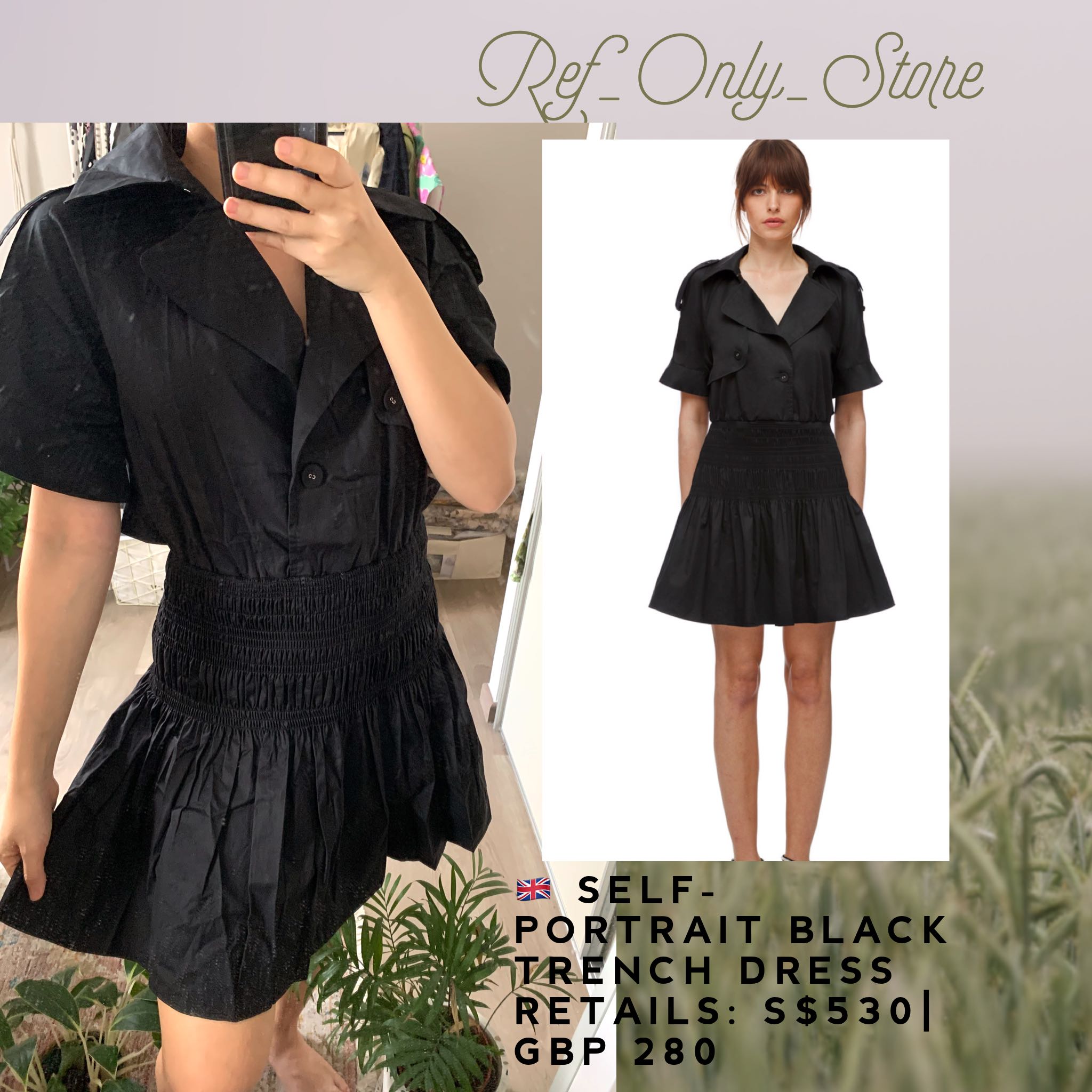 Self Portrait Black Trench Mini dress 