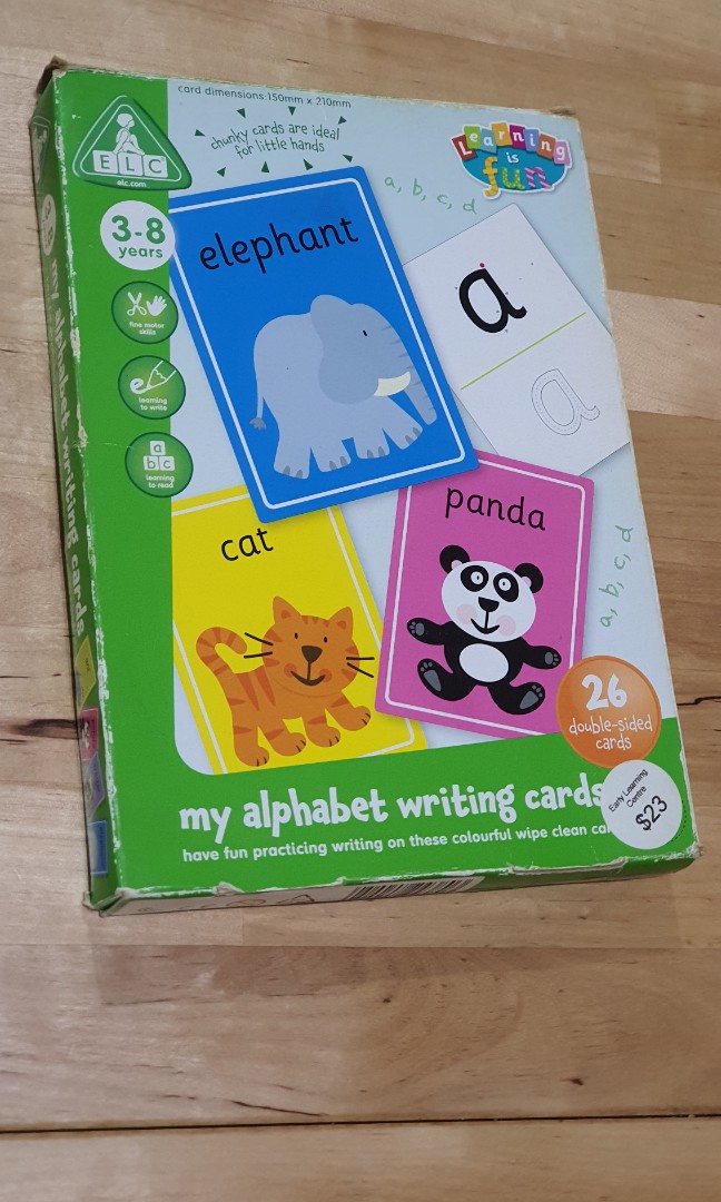 Alphabet writing cards or flash cards ELC, Hobbies & Toys, Books & Magazines, Children's Books