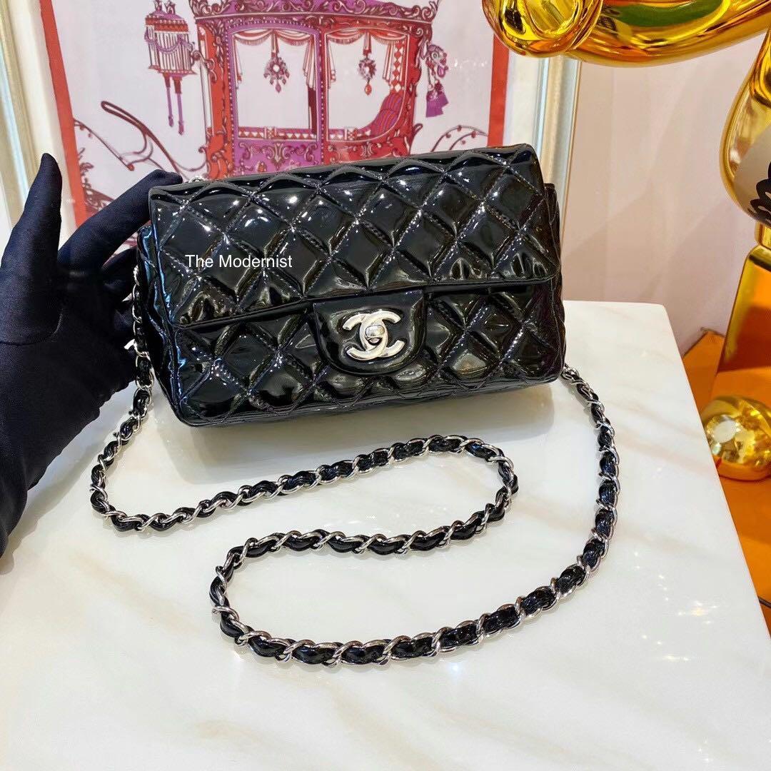 Chanel Mini Rectangular Classic Flap Patent Leather Red SHW No 19, Luxury,  Bags & Wallets on Carousell