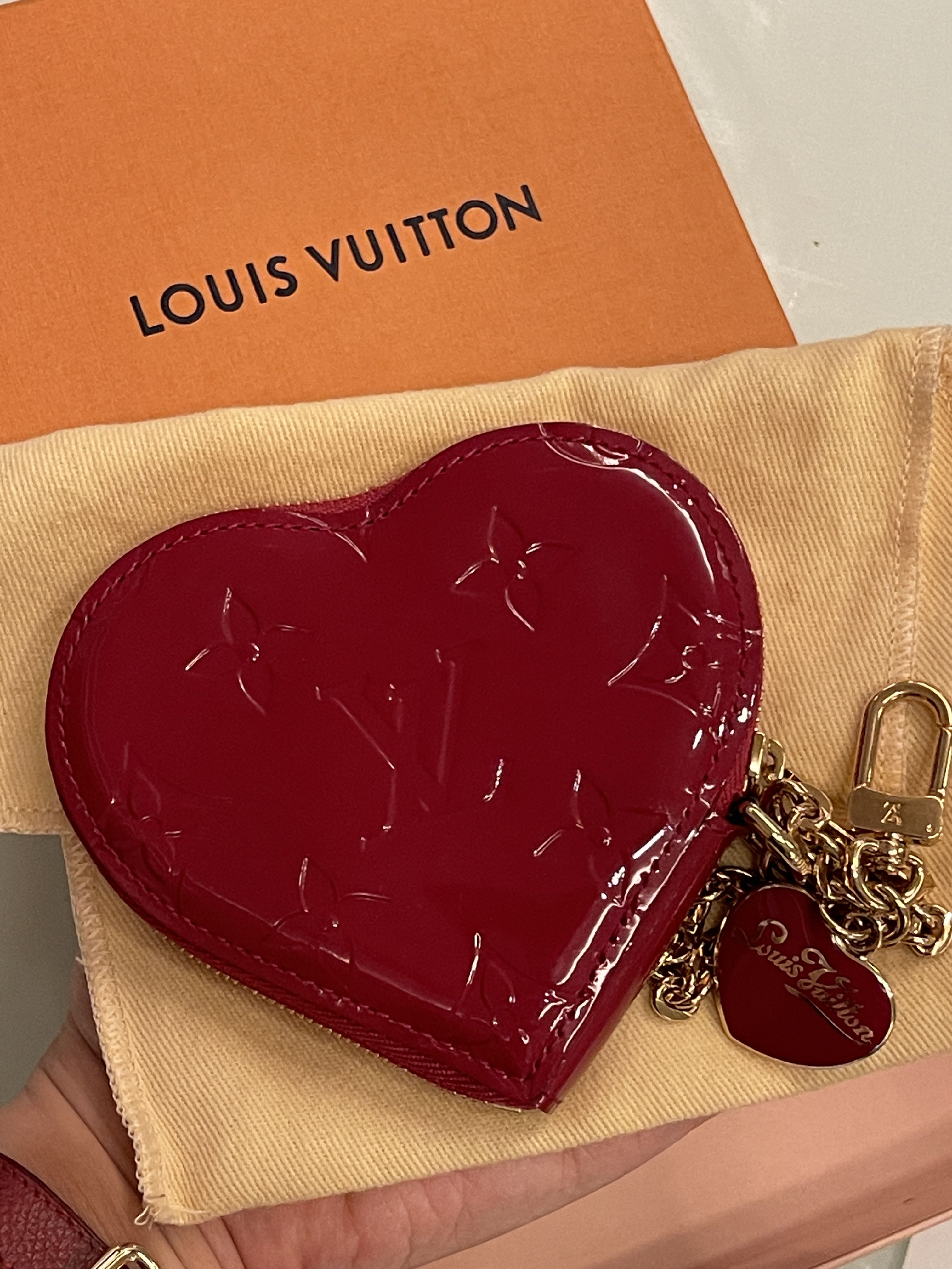 Louis Vuitton Heart Coin Purse Limited Edition Vernis Red