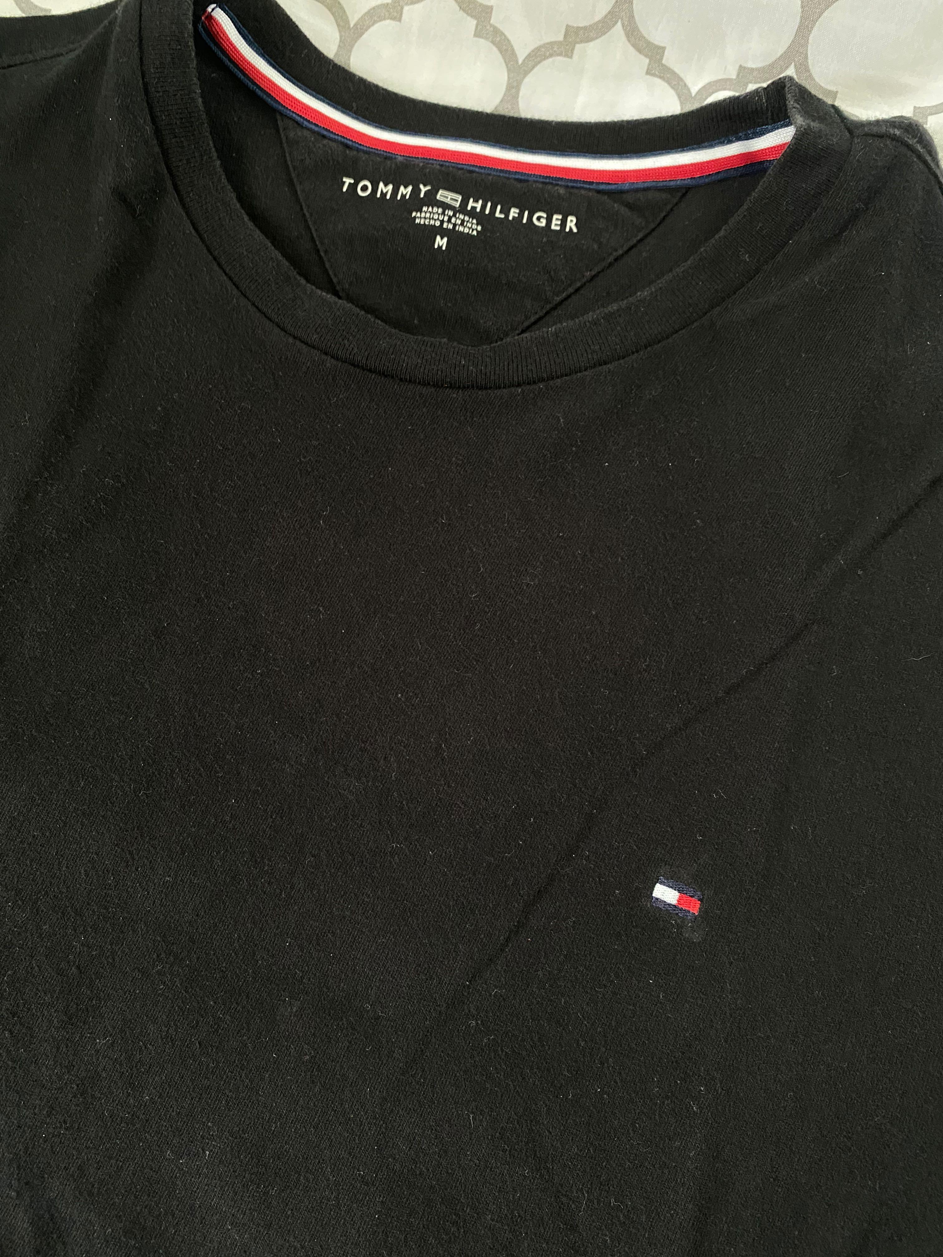 tommy hilfiger plain black t shirt Cheap Sale - OFF 64%