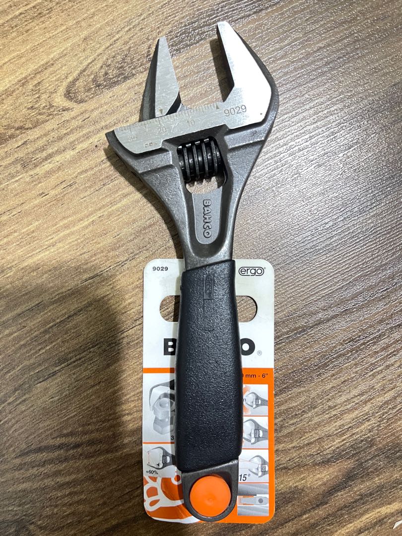 BAHCO 9029 Wide Jaw Adjustable Wrench 6in/170mm, Hobbies & Toys